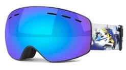 Matrix Hero Kids And Youth Prescription Ski And Snowboard Goggles Blue - Dual Layer Anti Fog Lenses - Impact Resistance And UV Blocking Lenses