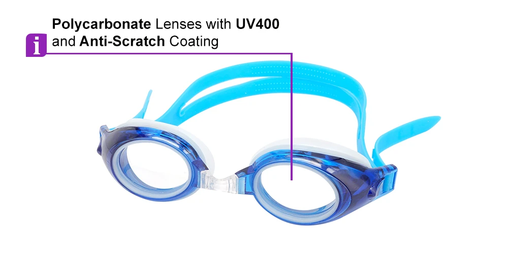 Pismo Prescription Swimming Goggle - Blue Swimming Glasses - Nose Clip, Ear Plugs And Watertight Case Included - Image 3