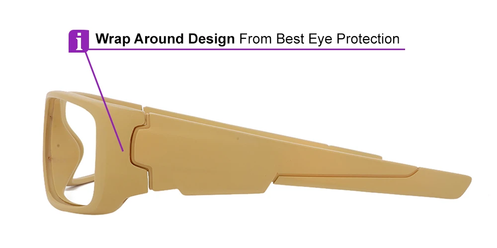 Fusion Amarillo Prescription Safety Glasses Almond -- ANSI Z87.1 Rated - Image 9