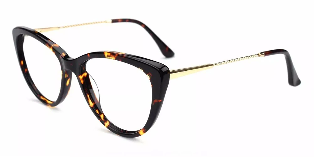 Aberdeen Cat Eye Prescription Glasses - Handmade Acetate - Tortoise - Image 2