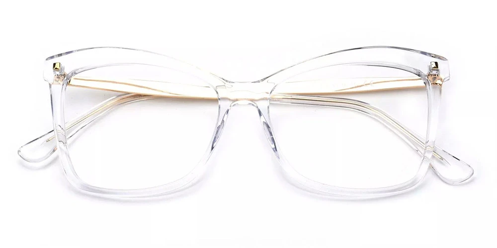 Visalia Cat Eye Prescription Glasses - Handmade Acetate - Clear