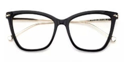 Hampton Cat Eye Prescription Glasses - Handmade Acetate - Black