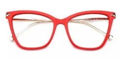 Hampton Cat Eye Prescription Glasses - Handmade Acetate - Red