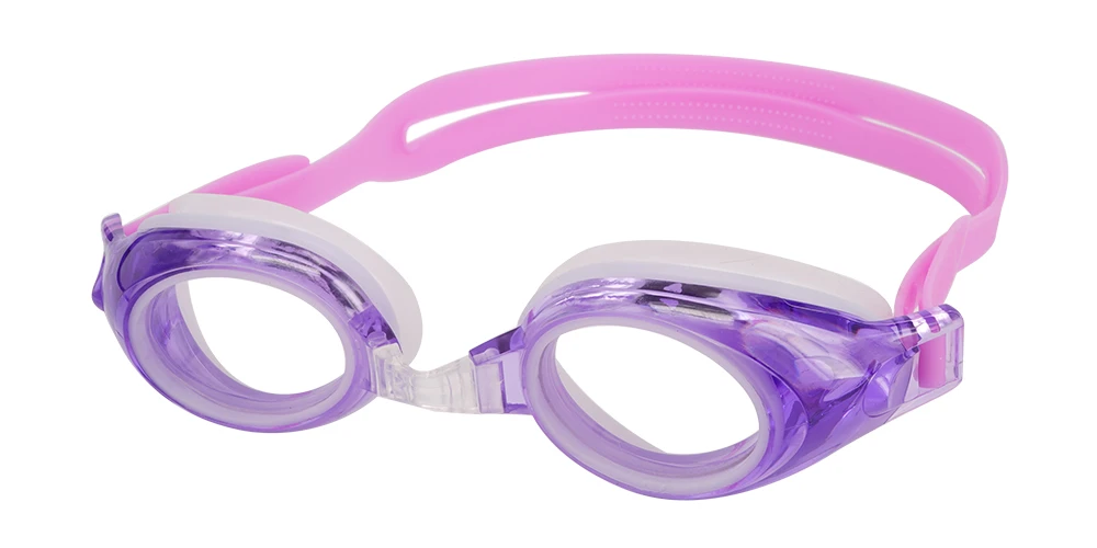 Pismo Prescription Swimming Goggle - Purple Swimming Glasses - Nose Clip, Ear Plugs And Watertight Case Included