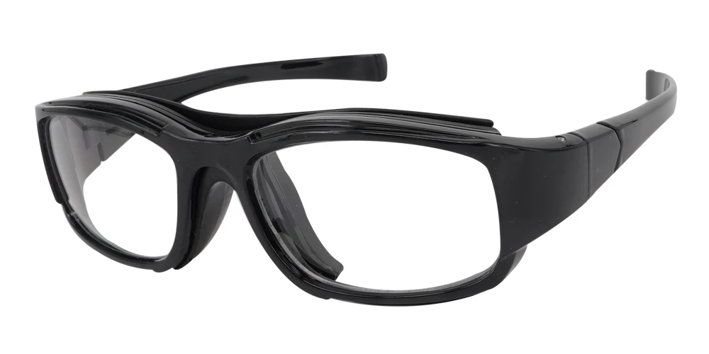 Alberta Black Prescription Sports Goggles - Interchangeable Temple Arms And Headband - Soccer, Basketball, Baseball - Image 2
