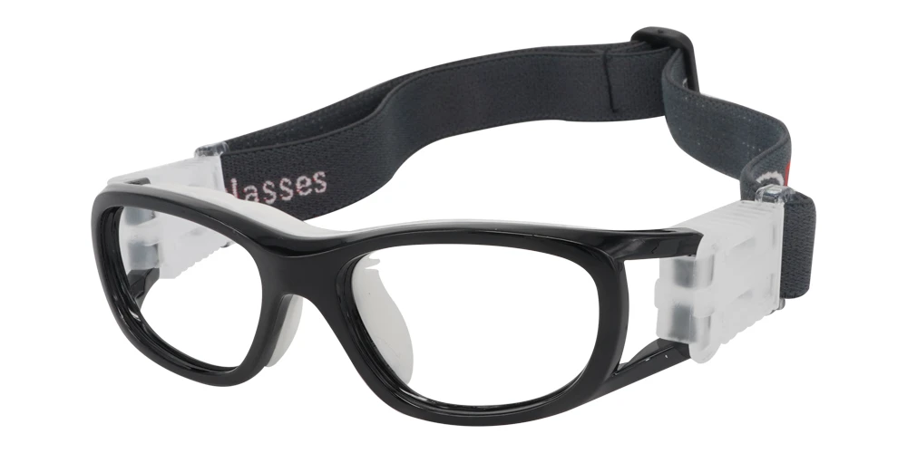 Elias Black Prescription Sports Goggles For Kids - Soft Gel Padding - Soccer, Football, Basketball, Baseball