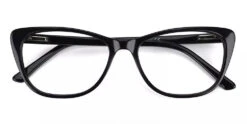 Tyler Cat Eye Prescription Glasses - Handmade Acetate - Black