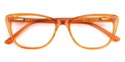 Tyler Cat Eye Prescription Glasses - Handmade Acetate - Orange