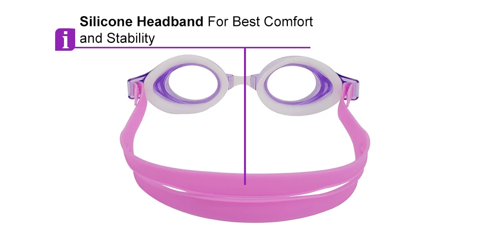 Pismo Prescription Swimming Goggle - Purple Swimming Glasses - Nose Clip, Ear Plugs And Watertight Case Included - Image 3