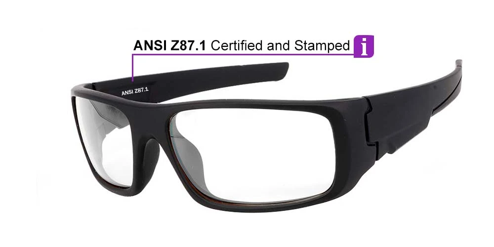 Fusion Amarillo Prescription Safety Glasses Black -- ANSI Z87.1 Rated - Image 4