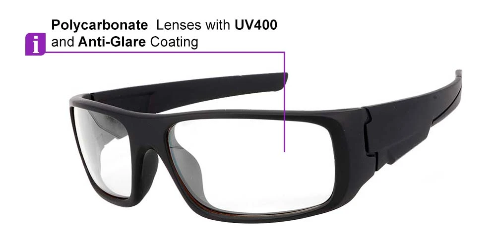 Fusion Amarillo Prescription Safety Glasses Black -- ANSI Z87.1 Rated - Image 6