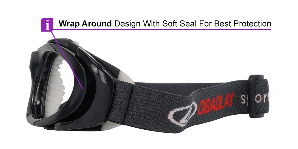 Robson Black Prescription Sports Goggles - Soft Gel Padding - Soccer, Football, Basketball, Baseball - Image 2