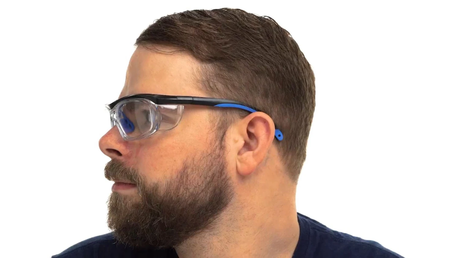 Fusion Plano Prescription Safety Glasses Blue - ANSI Z87.1 Certified Stamped - Image 4