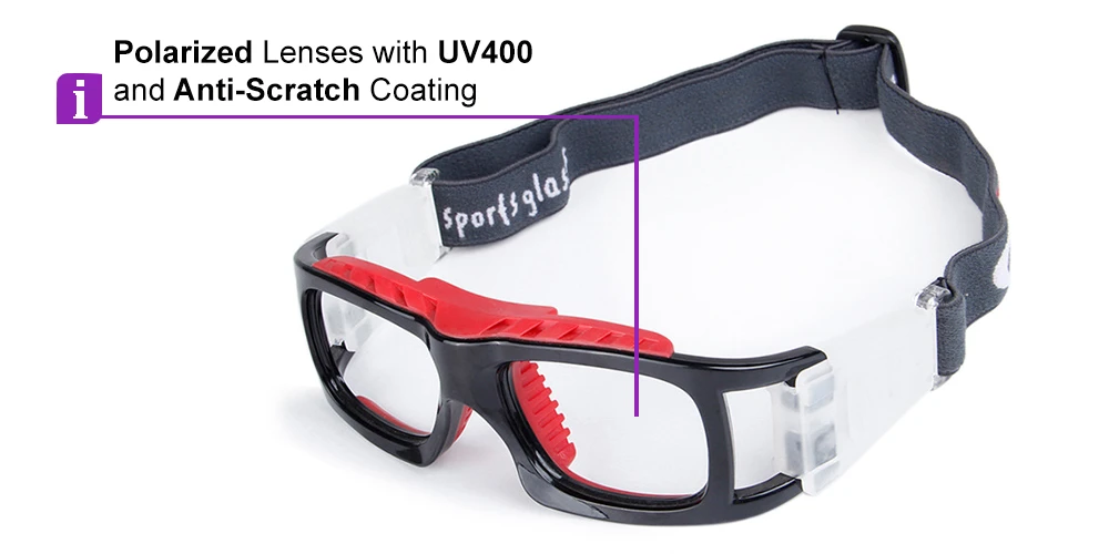 Creston Prescription Sports Goggles Red -- Baseball, Soccer, Basketball And Football Glasses - Image 2