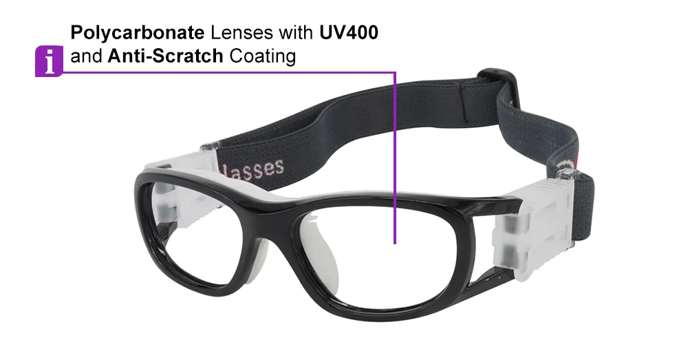 Elias Black Prescription Sports Goggles For Kids - Soft Gel Padding - Soccer, Football, Basketball, Baseball - Image 2