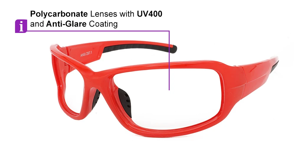 Tacoma Prescription Safety Glasses Red -- ANSI Z87.1 Rated - Image 6