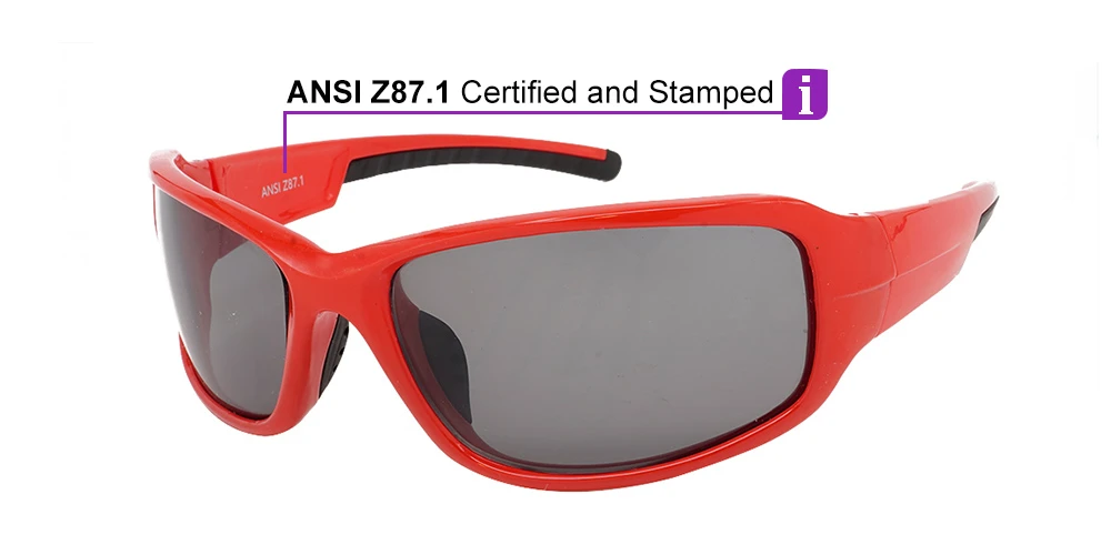 Tacoma Prescription Sports Sunglasses Red -- ANSI Z87.1 Certified - Image 9