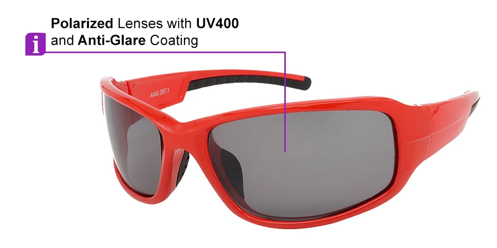 Tacoma Prescription Sports Sunglasses Red -- ANSI Z87.1 Certified - Image 7